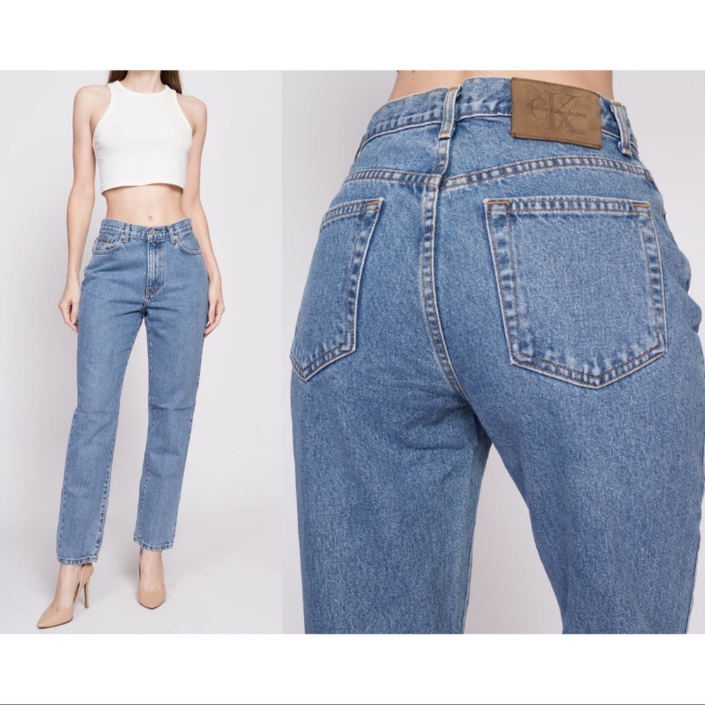 Vintage Calvin Klein 90s High Waist Classic Fit Straight Leg Denim Jeans
